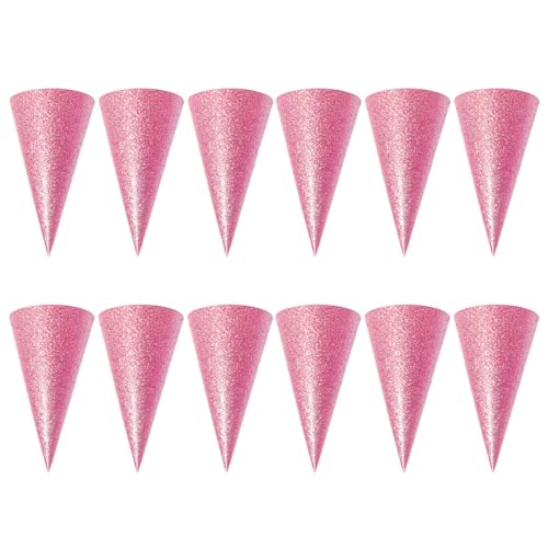 TOYANDONA 12 Stück Geburtstagsfeierdekorationen Blau Partyhüte Partydekorationen Pink Zufällige Farbe von TOYANDONA