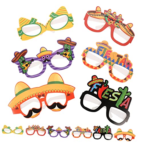 TOYANDONA 12 Stück Papierbrillen Karnevalsbrillen Partybrillen Dekoration Brillengestell Themen Fiesta Festival Brillen Stil Ausgefallenes Kostüm Für Erwachsene Brillen von TOYANDONA