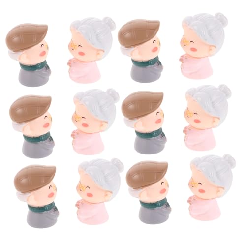 TOYANDONA 12 Stück Teiliges Ältere Cake Topper aus Resin Kompakte Hochzeitstorten-dekoration Langlebige Jubiläumsfigur für Eltern und Großeltern Vielseitiger Dekoartikel für Geburtstag und von TOYANDONA