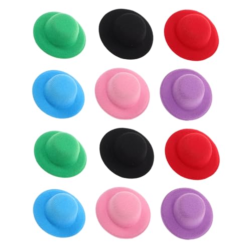TOYANDONA 12 Stück Teiliges Bunte Miniatur Mini Kleine Formelle Puppenhüte Farbenfrohe Winzige Hüte für DIY Basteln Weihnachtsdeko Puppenzubehör von TOYANDONA