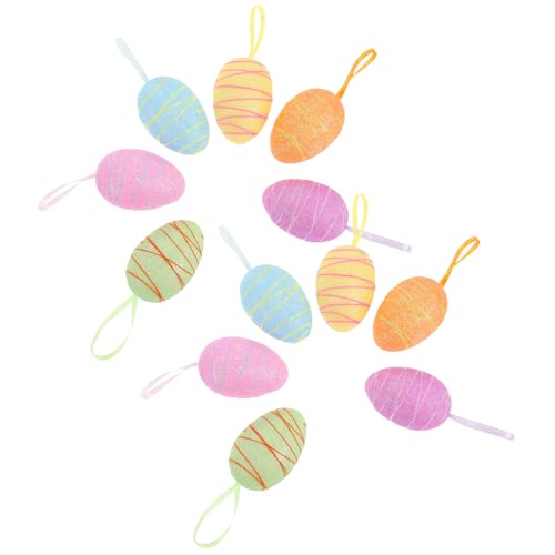TOYANDONA 12 Stück Teiliges Mini Schaumstoff Bunte Osterdekoration mit Filigranen Details Kinderfreundliches für Fröhliche Festtagsstimmung und Kreative Bastelideen von TOYANDONA