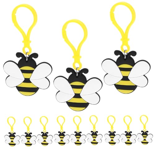 TOYANDONA 12st Biene Schlüsselanhänger Honigbienen-schlüsselanhänger Bienenparty Begünstigt Geschenke Honigtöpfe Waben-schlüsselanhänger Biene-motto-partygeschenke Rucksack Taschen Pvc Baby von TOYANDONA