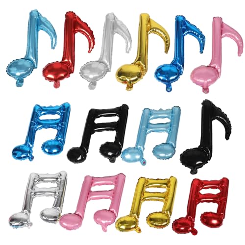 TOYANDONA 14 Stück Teiliges Folienballon Musiknoten Langlebige Aluminiumfolie Stilvolle Partydekoration für Geburtstage Hochzeiten und Musikveranstaltungen Vielseitige Luftballons mit Einzel von TOYANDONA