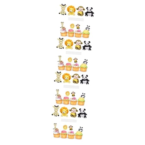 TOYANDONA 16 Stk Kucheneinsatz Dschungeltier Cupcake-verzierung Giraffenkuchen Cupcake-topper Tiere Party-kuchen-picks Geburtstagskuchen-picks Dschungelkuchen Zahnstocher Schokolade Baby Pvc von TOYANDONA