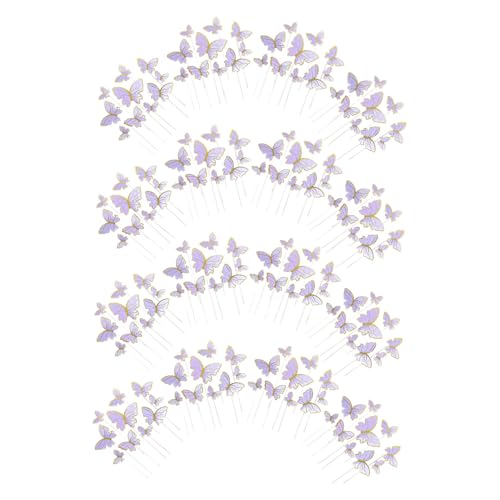 TOYANDONA 160 Stück Teiliges Schmetterling Kuchen Deko Stabile Cupcake Tortenaufsätze mit Gold-violetten Streifen Einfache Anwendung Romantisches Design für Geburtstag Shower Hochzeit Party TOYANDONA 160 Stück Teiliges Schmetterling Kuchen Deko Stabile Cupcake Tortenaufsätze mit Gold-violetten Streifen Einfache Anwendung Romantisches Design für Geburtstag Shower Hochzeit Party von TOYANDONA