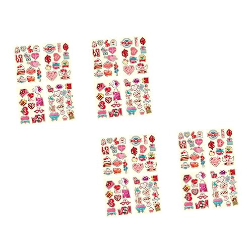 TOYANDONA 16blätter Cartoon Valentinstag Aufkleber Bunte Herz Sticker Für Bastelprojekte Und Dekorationen Designs von TOYANDONA