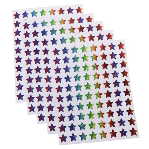 TOYANDONA 18 Blatt Teiliges Bunte Sternaufkleber mit Farbverlauf Selbstklebende Scrapbook Sticker für Handy Laptop Notizbuch Vielseitig Einsetzbare Dekoration für DIY Basteln und Belohnung von TOYANDONA