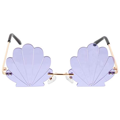 TOYANDONA 1Pc Mode Sonnenbrille Shell Geformte Brille Randlose Welle Sonnenbrille für Kinder Erwachsene Party Brille ( Lila ) von TOYANDONA