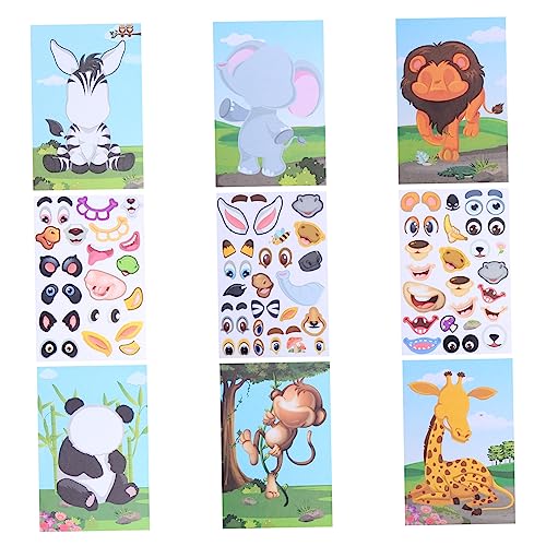 TOYANDONA 1satz Make Your Own Animal Sticker Für Junge Mädchen Teile Tier Und Gesichtsmatch-Sticker Zum Kreativen Gestalten Und Spielen von TOYANDONA