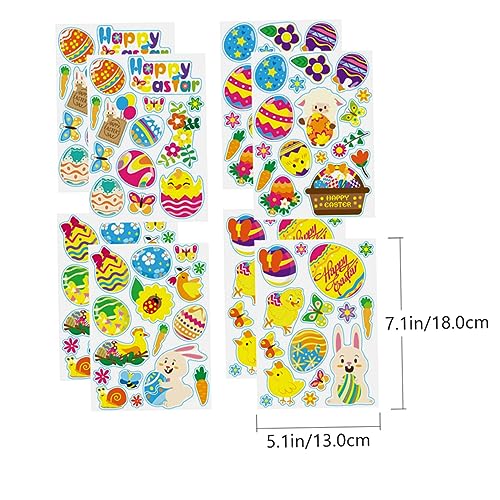 TOYANDONA 1satz Teiliges Bunte Ostereier Und Hasen Aufkleber Dekorative Sticker Für Fenster Und Wände Für Ostern-Partys Und Geschenkanhänger von TOYANDONA