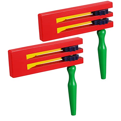 TOYANDONA 2 . Holzratsche Traditionelles Musikinstrument aus Robustem Holz Drehbarer Rasselratchet für Sportveranstaltungen Partys Familienfeste und Musikalische von TOYANDONA