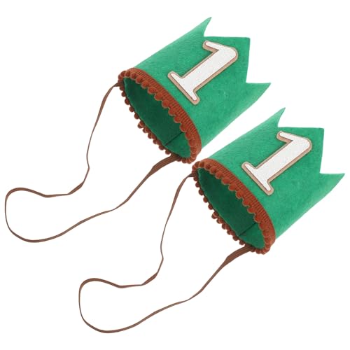 TOYANDONA 2 Partyhüte zum 1. Geburtstag: Niedliche und minimalistische Krone zum 1. Geburtstag – Baby- für Jungen und Mädchen – Foto-Requisiten für die Kleinkinderfeier, Grün TOYANDONA 2 Partyhüte zum 1. Geburtstag: Niedliche und minimalistische Krone zum 1. Geburtstag – Baby- für Jungen und Mädchen – Foto-Requisiten für die Kleinkinderfeier, Grün von TOYANDONA