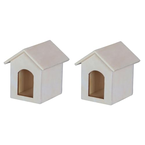 TOYANDONA 2 STK Zwinger-Modell Mini- Puppenhauszubehör Hundehütte Geschenke für Kinder kindergeschenke vogelhaus Modelle Mini-Hausmodell Miniatur-Häuser-Schmuck hölzern von TOYANDONA