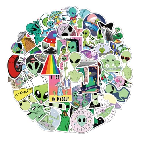 TOYANDONA 2 Sätze Aliens Aufkleber Selbstklebend PVC Sticker für Koffer Laptop DIY Cartoon Dekoration Jungen Mädchen Geschenk von TOYANDONA