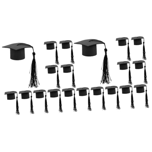 TOYANDONA 2 Sätze Arzt Hut Dekoration Abschlusskleid Für Cupcake-ringe Kuchendekorationsset Schwarze Abschlusskappe Krone Abschlusskappendekorationen Ihr Gold Black Vlies 10 Stück * 2 von TOYANDONA
