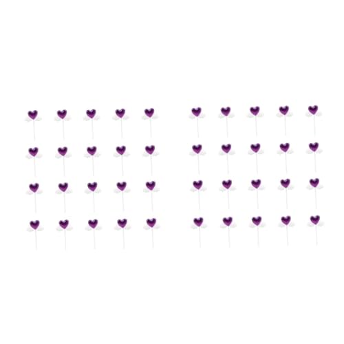 TOYANDONA 2 Sätze Kucheneinsatz Herzkuchen Dessert-cupcake-topper Flügel Picks Party-kuchen-dekorationen Herz-cupcake-picks Kuchenverzierung Herz-cupcake-topper Und Tuch 20 Stück * 2 von TOYANDONA