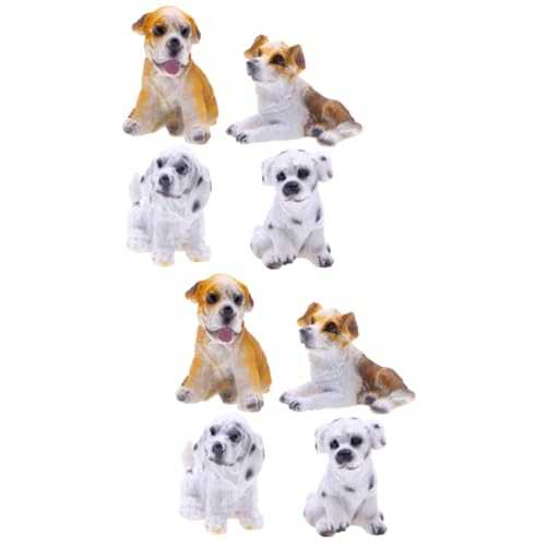 TOYANDONA 2 Sätze Simulationshund Home Decor Wohnungsdeko Hausdeko Tierfiguren Für Die Fensterbank Wohnraumdeko Welpe Kleine Tierfiguren Gastgeschenke Für Hunde Harz 4 Stück * 2 von TOYANDONA