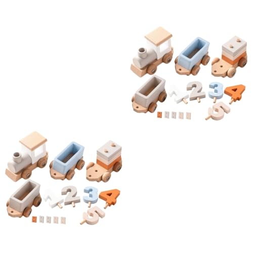 TOYANDONA 2 Sätze Zug holzspielzeug für züge educational toys train Lernspielzeug Kognitives mit Zahlen für hölzern Light Brown TOYANDONA 2 Sätze Zug holzspielzeug für züge educational toys train Lernspielzeug Kognitives mit Zahlen für hölzern Light Brown von TOYANDONA