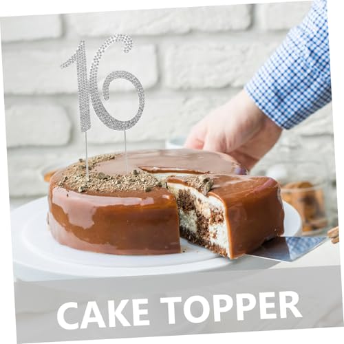 TOYANDONA 2 Stück Geburtstag Cake Topper mit Strasssteinen Funkelnde Tortendeko für Jubiläums Erwachsenengeburtstagsfeiern Silberne Zahlen Kuchenstecker für Festliche Partys von TOYANDONA