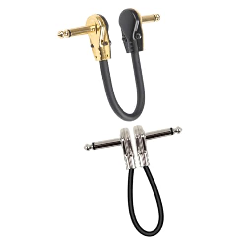 TOYANDONA 2 Stück Gitarren Patchkabel Flachkabel mit Vergoldeten Steckern Geräuscharm Langlebig Geringes Timbreverlust für Gitarren Effektpedale und Pedalboards von TOYANDONA
