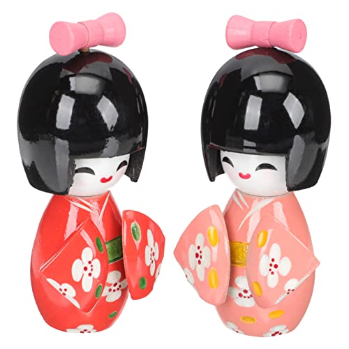 TOYANDONA 2 Stück Japanische Kimono Holzfigur Traditionelles Desktop Ornament Stabile Holzpuppe Künstlerische Tischdekoration für Zuhause Büro Restaurant TOYANDONA 2 Stück Japanische Kimono Holzfigur Traditionelles Desktop Ornament Stabile Holzpuppe Künstlerische Tischdekoration für Zuhause Büro Restaurant von TOYANDONA