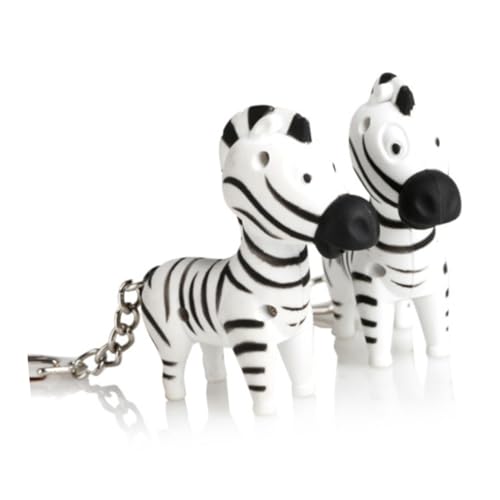 TOYANDONA 2 Stück LED Taschenlampe Schlüsselanhänger Cartoon Zebra mit Soundfunktion Kompakt Robust Geeignet als Geschenk für Schlüssel Taschen Rucksäcke Stilvoll und Praktisch für Alltag von TOYANDONA
