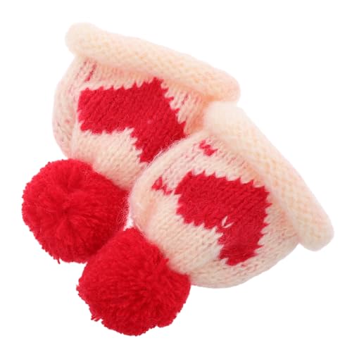 TOYANDONA 2 Stück Mini-Strickmütze Puppenhüte kleine Strickmützen Puppenhutzubehör Handwerk Osterbaum -Ornamente Weinflaschenhüte selber Machen Dekoration DIY Strickmützen Miniatur Stricken von TOYANDONA