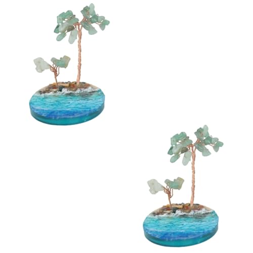 TOYANDONA 2 Stück Sommerliche Miniatur Seaside Deko Epoxidharz Strand Mikrolandschaft mit Kreativer Gestaltung für und Schreibtischdekoration von TOYANDONA