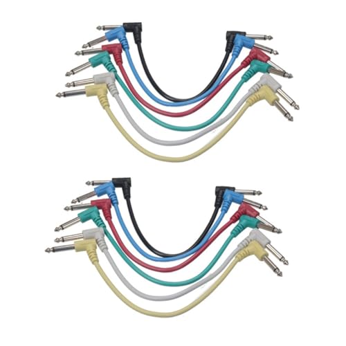 TOYANDONA 2 Stück Teiliges Gitarrenkabel Set Kurz für Effektpedale Hochwertiges Audioverbindungskabel mit Schutz Professioneller Stecker Optimierte Signalübertragung für Gitarre und Bass von TOYANDONA