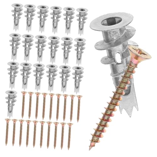 TOYANDONA 20 Sätze Teiliges Schrauben und Rigipsdübel Set Zinklegierung und Eisen Selbstbohrend für Schwere Trockenbauwände Vielseitig Einsetzbar Einfache zum Befestigen von Bad und TOYANDONA 20 Sätze Teiliges Schrauben und Rigipsdübel Set Zinklegierung und Eisen Selbstbohrend für Schwere Trockenbauwände Vielseitig Einsetzbar Einfache zum Befestigen von Bad und von TOYANDONA
