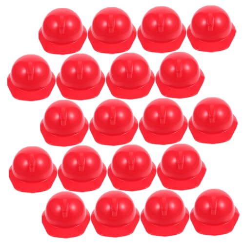 TOYANDONA 20 Stk Spielzeughelm Schutzhelme Für Miniaturpuppen Puppenhüte Miniaturpuppenhelme Konstruktionsspielzeug Kinderspielzeug Mini-sicherheitshut Aufkleber Für Schutzhelme Rot Abs von TOYANDONA