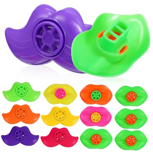 TOYANDONA 20 Stück Lippen- und Bartspielzeug für Taschen Party Geburtstagsgebläse Krachmacher Noisemaker pfeifen Jumbo Lippen pfeifen Lippenpfeife Plastik von TOYANDONA