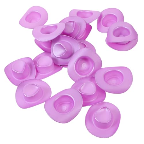 TOYANDONA 20 Stück Mini-cowboyhut Puppenhüte Rosafarbener Cowgirlhut Fälschung Kuhhut Mini-Hut Cowgirlhut Aus Party Cowgirl-Hut Für Mädchen Weiß Winzig Kuhmädchenhut Violett von TOYANDONA