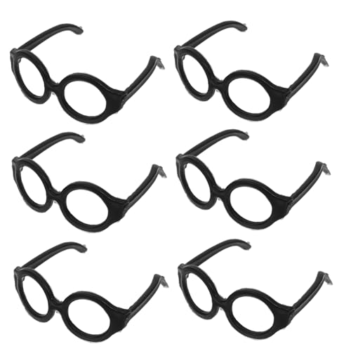 TOYANDONA 20 Stück Puppenbrille kinderspielzeug hühner Puppenaccessoire Puppensammlung Brillenrequisiten zum Anziehen Brille zum Anziehen der Puppe Plastik Black von TOYANDONA