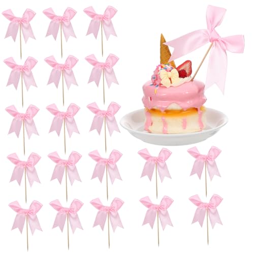 TOYANDONA 20 Stücke Bogen Kuchen Topper Nette Kuchen Picks Dekorative Band Bögen Cupcake Topper Dessert Picks Für Geburtstage Hochzeiten Partys von TOYANDONA