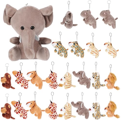 TOYANDONA 24 Pcs Niedliche Plüsch -Tierschlüsselketten Tiny Keychain Stofftiere Anhänger Kawaii Bag Schlüsselbund Für Rucksack Party Gefälligkeiten Student Award Goody Bags Füllstoff von TOYANDONA
