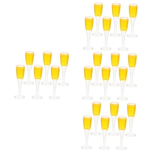 TOYANDONA 24 STK Puppenhaus Weinglas Mini-Tassen Puppe Brille Dekor bastelzeug Craft Modelle Weingläser Miniatur-Hausdekoration dekorativer Miniaturen Kelch Champagnerglas Becher von TOYANDONA