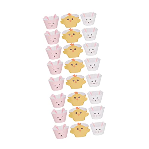 TOYANDONA 24 Stück Kaninchen Kuchenumgebungen Einzelne Cupcake Boxen Cupcake Förmchen Tierdekor Marienkäfer Cupcake Träger Bauernhof Cupcake Förmchen Hund Kuh Ornament Kaninchen von TOYANDONA