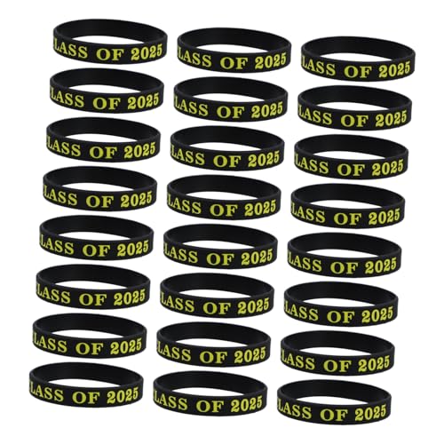 TOYANDONA 24 Stück Teiliges Class Of Silikonarmband Graduierungsfeier Armbänder für Schüler Verstellbare Langlebige Sportarmbänder in Schwarz mit Gelber Prägung Partyzubehör und Andenken TOYANDONA 24 Stück Teiliges Class Of Silikonarmband Graduierungsfeier Armbänder für Schüler Verstellbare Langlebige Sportarmbänder in Schwarz mit Gelber Prägung Partyzubehör und Andenken von TOYANDONA