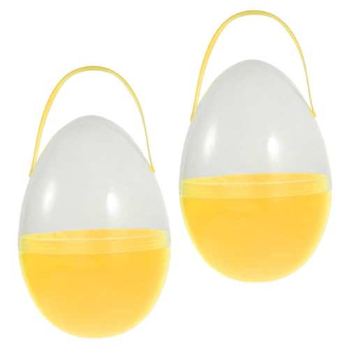 TOYANDONA 2Stück Jumbo Ostereier aus Plastik mit Griff Große Eimer für Osterjagd und Partydekoration Tragbare Eierbehälter Gelb für Kinderüberraschungen und Familienfeiern TOYANDONA 2Stück Jumbo Ostereier aus Plastik mit Griff Große Eimer für Osterjagd und Partydekoration Tragbare Eierbehälter Gelb für Kinderüberraschungen und Familienfeiern von TOYANDONA