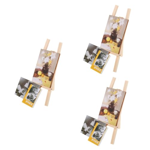 TOYANDONA 3 Sätze Puppenhaus-dekorationsmalerei Möbel Staffelei Mini-hausschmuck Mini- -reißbrett-Ornament Mini-hausdekorationen Mini-malbretthalter Miniatur Ob11 Dekorative Gemälde Holz von TOYANDONA