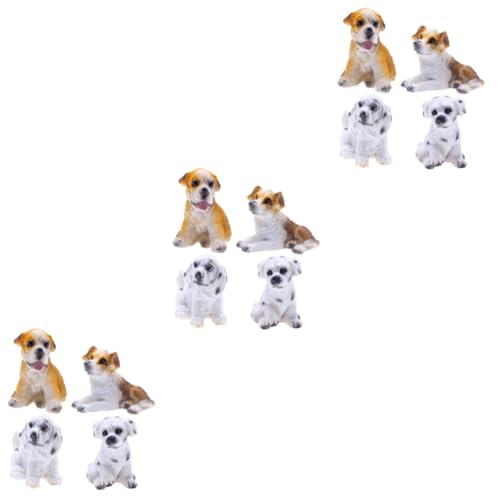 TOYANDONA 3 Sätze Simulationshund Home Decor Wohnungsdeko Hausdeko Home Dekoration Welpen-cupcake-topper Mini-tierfiguren Tierfiguren Für Kleinkinder 1-3 Harz 4 Stück * 3 von TOYANDONA