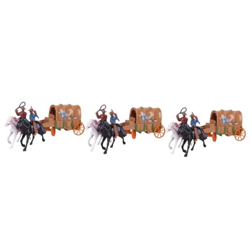 TOYANDONA 3 Sätze Western-Cowboy-Figur Action Figur Action-Figuren-spielset Und Indianerspielzeug Tischdekorationen Aus Sand Mannequin Wildwestfiguren Pferde Lieferungen Plastik Der Fahrer von TOYANDONA