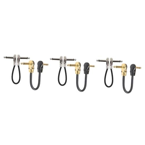TOYANDONA 3 Sätze Wirkungslinie Stecker Stromkabel Für Gitarrenpedale Draht Männlich Gitarrenversorgung Patch Effektpedalkabel Audiokabel Für Gitarre Metall Black 2 Stück * 3 von TOYANDONA
