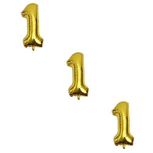 TOYANDONA 3 Digitaler Aluminiumfolienballon Nummer der goldenen Luftballons Festival dekorativer Ballon Gedenkballons Latex-Anzug Ballon aus Aluminiumfolie Ballons Hochzeit Film von TOYANDONA