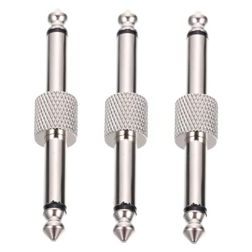 TOYANDONA 3 Stück Audio- Patch Pedal Gitarrenzubehör Gitarrenadapter Gitarrenanschluss Kabel Verbinder Vernickeltes Kupfer Silver von TOYANDONA