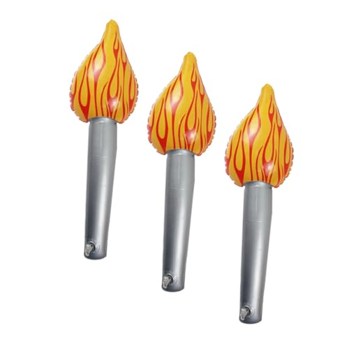 TOYANDONA 3 Stück Aufblasbarer Flammenballon Fackel-kostüm-requisite Sportwettkampfparty Party-requisiten Mit Aufblasbaren Instrumenten -taschenlampe Prop-fackel Pvc Chocolate von TOYANDONA