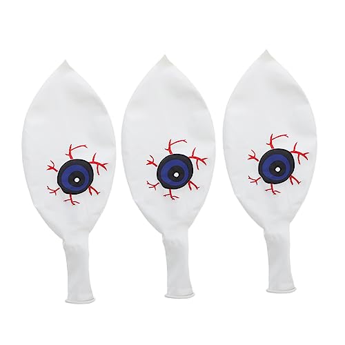 TOYANDONA 3 Stück Halloween Horror Augenballons Dekorative Luftballons für Halloween Party Gruselige Deko für Erwachsene Weiß von TOYANDONA
