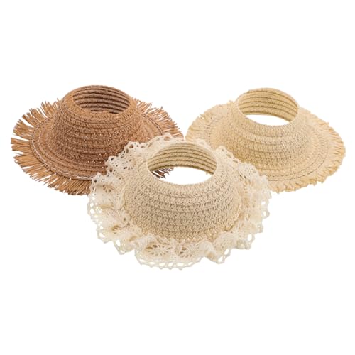 TOYANDONA 3 Stück Handgewebte Puppenhüte mit Offenem Oberteil Miniweite Krempen für DIY Dolls Dress Up und Kleine Haustiere TOYANDONA 3 Stück Handgewebte Puppenhüte mit Offenem Oberteil Miniweite Krempen für DIY Dolls Dress Up und Kleine Haustiere von TOYANDONA