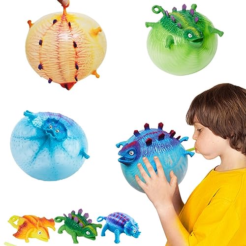 TOYANDONA 3 Stück Lustige Blasende Dinosaurier-Luftballons Aufblasbares Tierspielzeug Quetschball-Luftballons Für Kinder Kinder Erwachsene Relief-Stress-Ball Zufälliger Stil von TOYANDONA